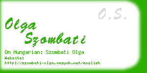 olga szombati business card